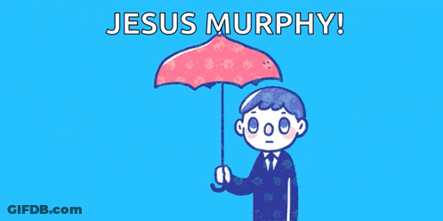 Jesus Murphy Man Holding Pink Object On Blue Background GIF