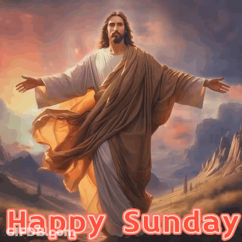 Jesus Painting Happy Sunday GIF