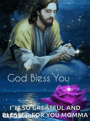 Jesus Painting Saying God Bless You GIF