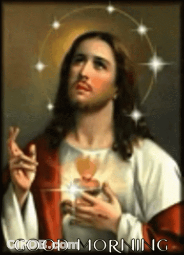 Jesus Painting Saying Good Morning GIF