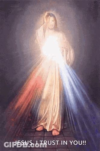 Jesus Painting Saying Jesus I Trust In You GIF