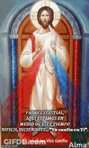Jesus Painting Saying Padre Celestial GIF