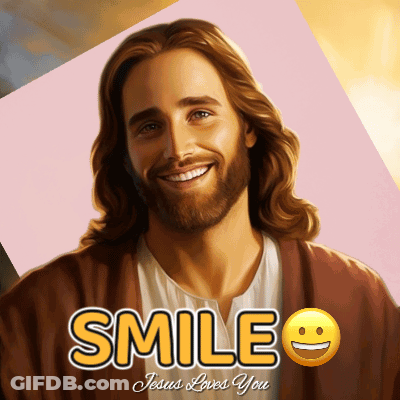 Jesus Painting Saying Smile Jesus Loved You GIF