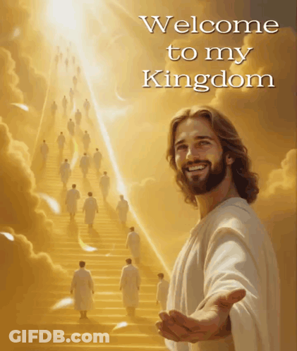 Jesus Painting Welcome To My Kingdom GIF