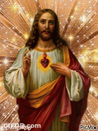 Jesus Painting With Heart GIF
