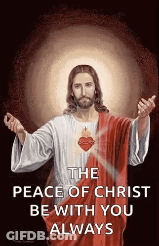 Jesus Painting With The Peace Of Christ Be With You Always GIF
