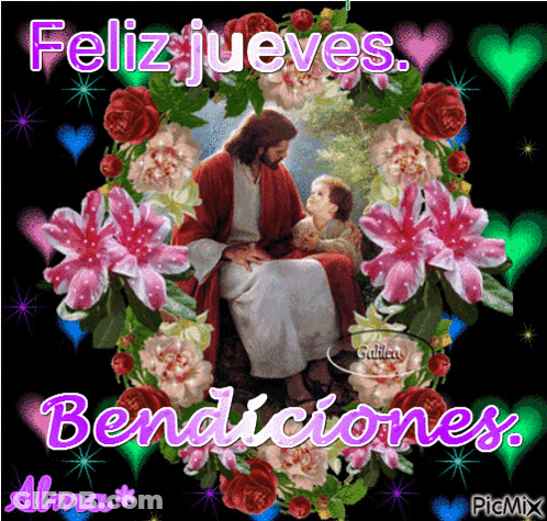 Jesus Pink Flowers Feliz Jueves Bendiciones GIF