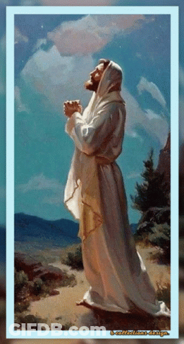 Jesus Praying Reflections Design GIF