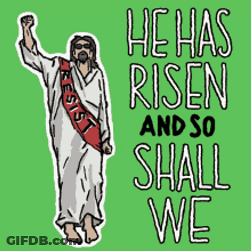 Jesus Raised Fist Animation He Has Risen GIF