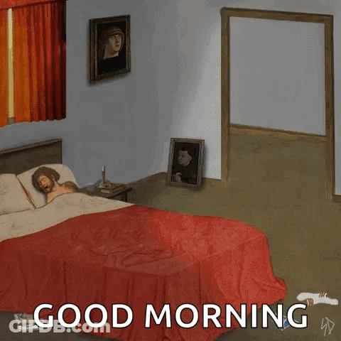 Jesus Sleeping In Bed Good Morning GIF