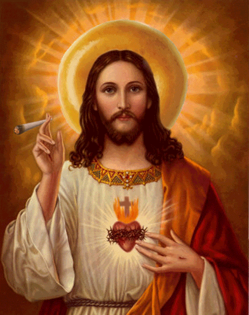 Jesus Smoking Donuts Hail Crown GIF
