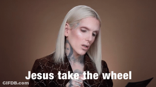Jesus Take The Wheel Donut Sign GIF