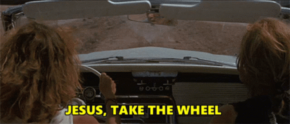 Jesus Take The Wheel Flying Car GIF