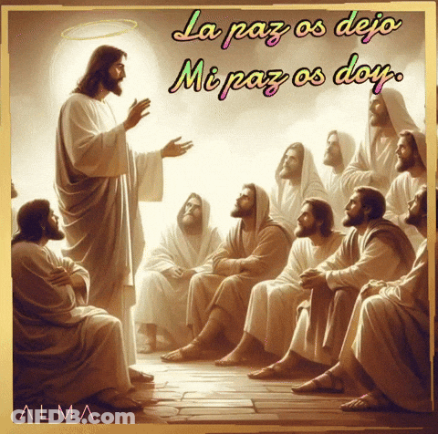 Jesus Talking To Men La Paz Os Dejo Mipaz Os Doy GIF