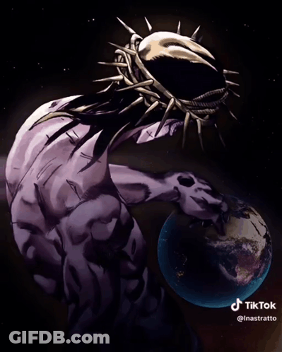 Jesus With Crown Of Thorns Holding Globe GIF