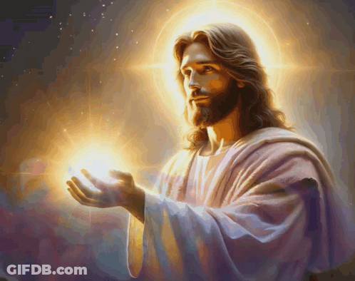 Jesus With Glowing Halo GIF