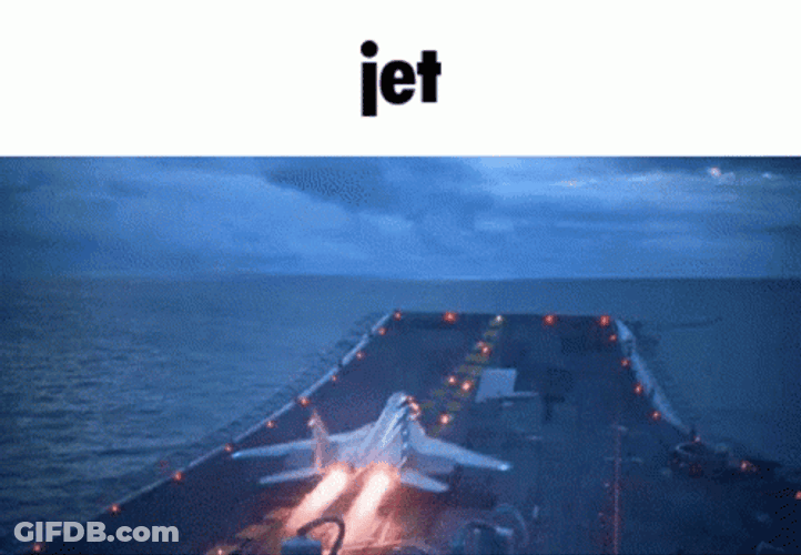 Jet Ocean Runway Take Off Meme GIF