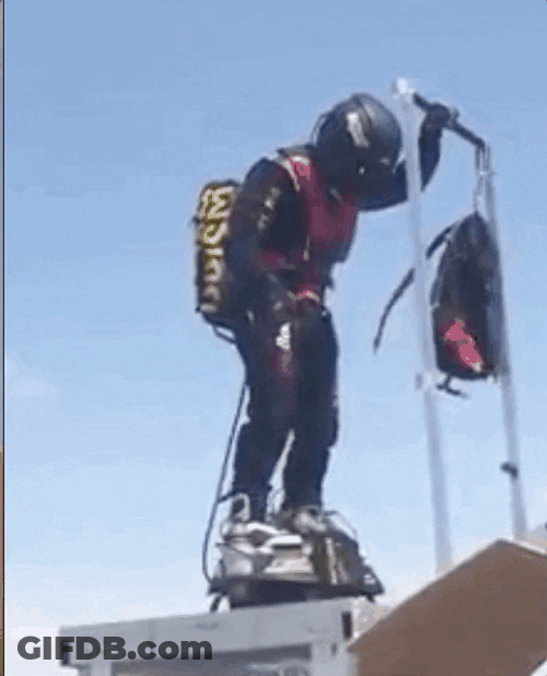 Jet Powered Hoverboard Futuristic Fly GIF