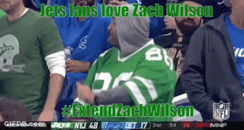 Jets Fan In Green Jersey Number 28 GIF