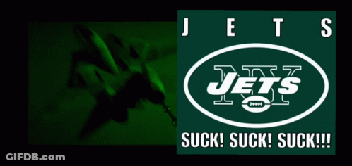 Jets Logo Saying Suck Suck Suck GIF