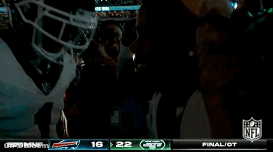 Jets Players Hugging One Another GIF