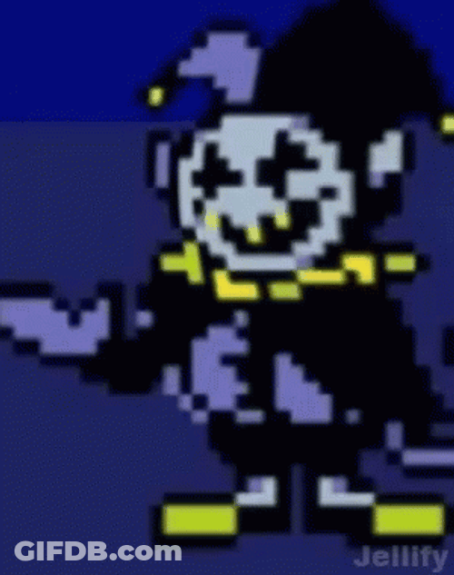 Jevil Deltarune Pixel Clown Face GIF