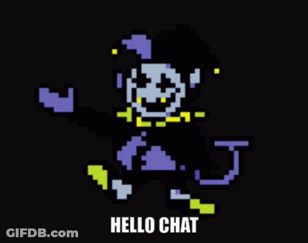 Jevil Deltarune Pixel Hello Chat Bounce GIF