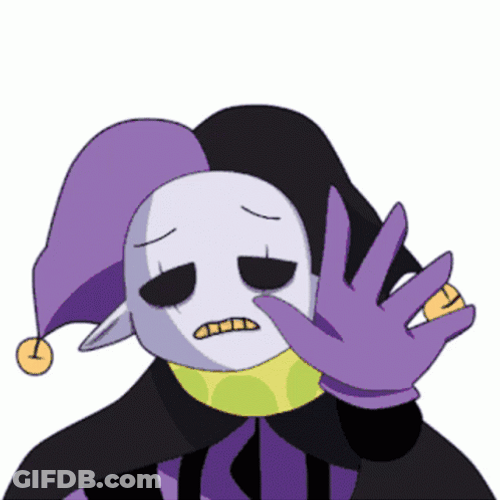 Jevil Deltarune Sad Clown Glitch High Five GIF