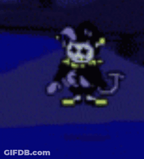 Jevil Pixel Floating Revolving GIF