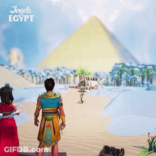 Jewels Of Egypt Man And Woman Pyramid GIF