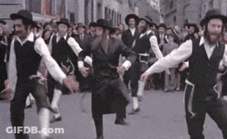 Jewish Men Dancing In Parade GIF