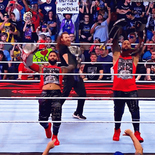 Jey Uso And Two Other Wrestlers GIF