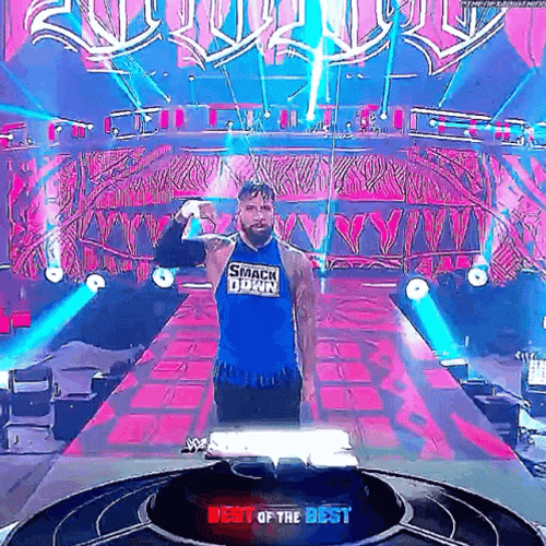 Jey Uso Blue Tank Top GIF