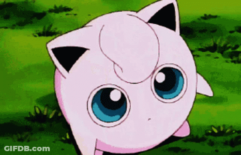 Jigglypuff From Pokemon Is Looking At The Camera GIF