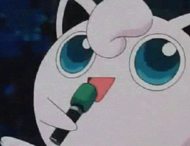 Jigglypuff Singing With Microphone GIF