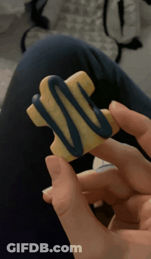 Jigsaw Puzzle Piece Shaped Cookie GIF