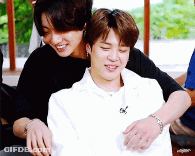 Jikook Cute Back Hug GIF