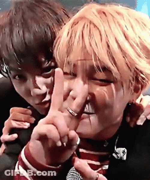 Jikook Finger Heart GIF