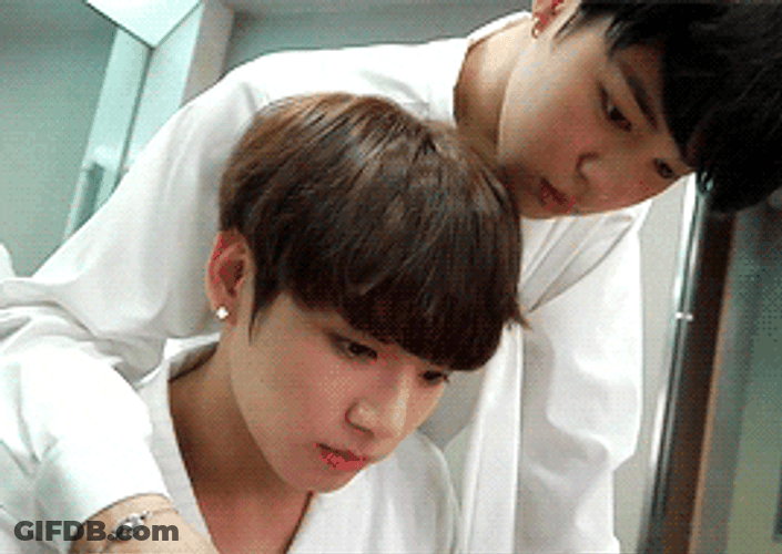 Jikook Seriously Staring GIF
