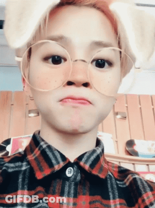 Jikook Using Bunny Cam Filter GIF