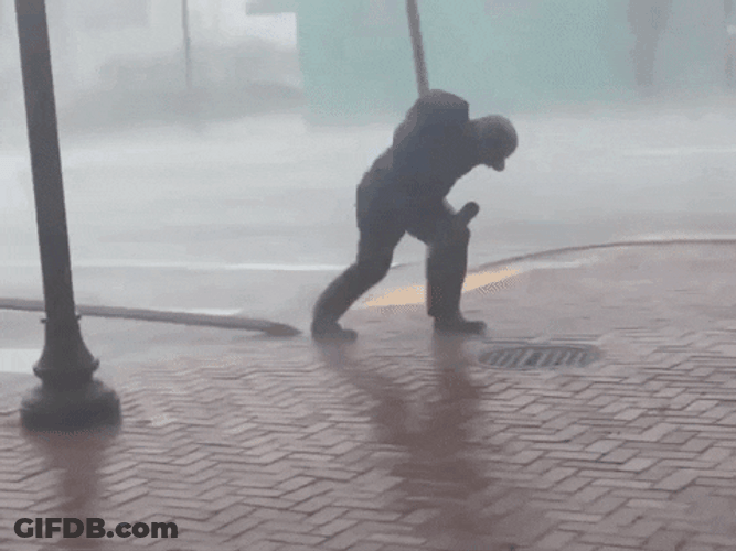 Jim Cantore Hold Tight Strong Wind GIF