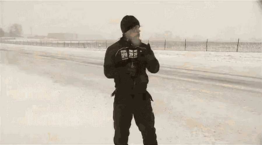 Jim Cantore News Reporting Bloopers GIF