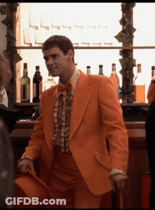 Jim Carrey At The Bar Wearing Orange GIF