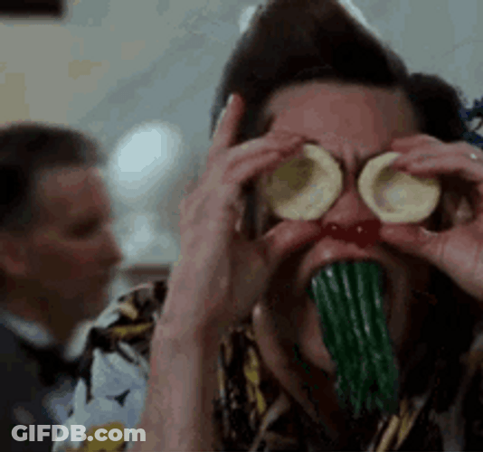 Jim Carrey Making Faces With Food GIF
