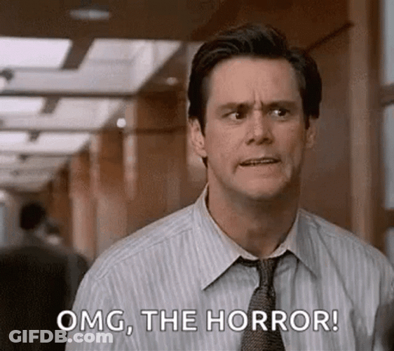 Jim Carrey Over Acting Horrified GIF