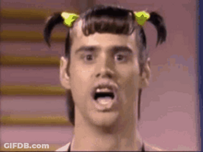 Jim Carrey With Pony Tails GIF