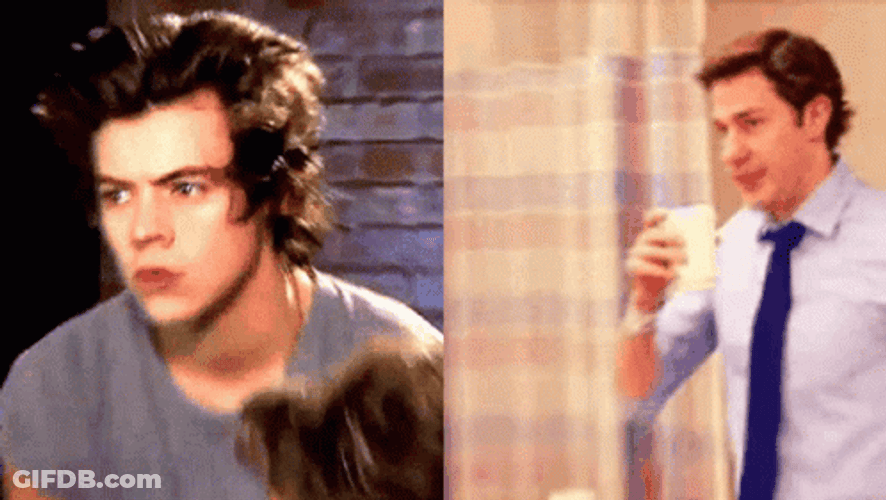 Jim Halpert And Harry Styles Parody GIF