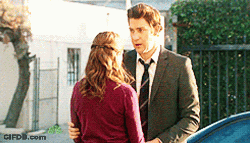 Jim Halpert Hugging Pam The Office GIF
