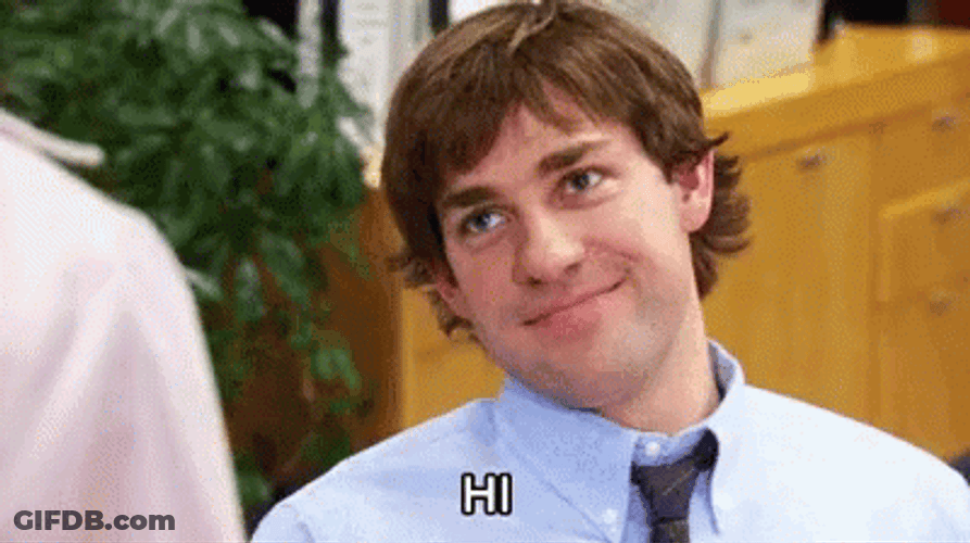 Jim Halpert The Office Cute Hi GIF