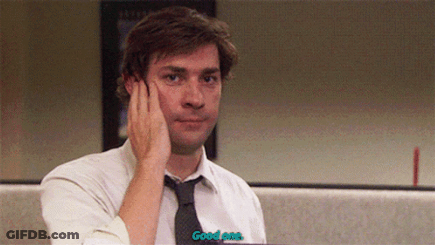Jim Halpert The Office Good One GIF